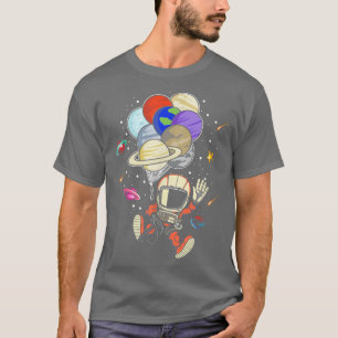 T-shirt Astronaute À Balles Avec Planètes À Main Spaceman