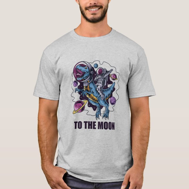 T-shirt astronaute à la lune (Devant)