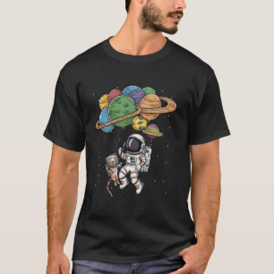 T-shirt Astronaute amusant avec ballons de planètes STEM E