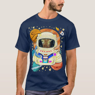 T-shirt astronaute animal de girafe de science spatiale