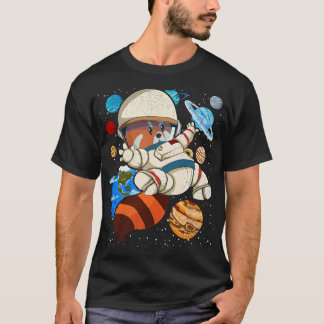 T-shirt astronaute animal panda rouge des sciences spatial