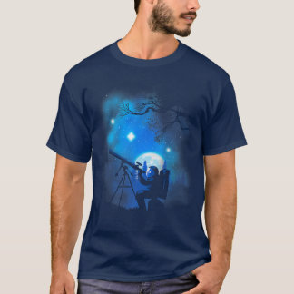 T-shirt astronaute astronome avec télescope