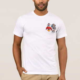 T-shirt Astronaute avec dessin animé d'art spatial de fusé