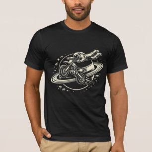 T-shirt Astronaute Cavalier de moto cross Saturne