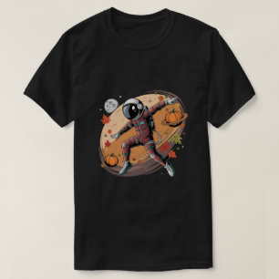 T-shirt astronaute dans l'espace Halloween citrouille