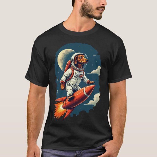 T-shirt astronaute de chien (Devant)