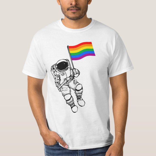 T-shirt Astronaute de la fierté gay (Devant)