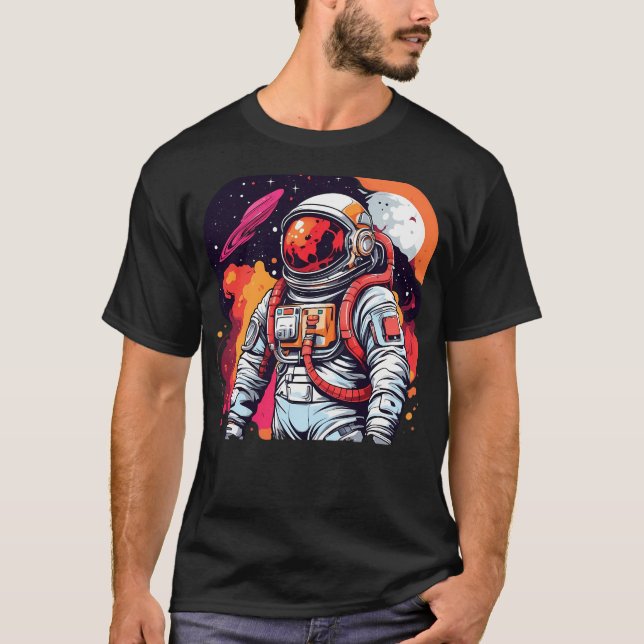 T-shirt Astronaute De L'Odyssée Cosmique Dans L'Étendue De (Devant)