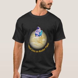 T-shirt Astronaute Décontracté Assis sur une Planète