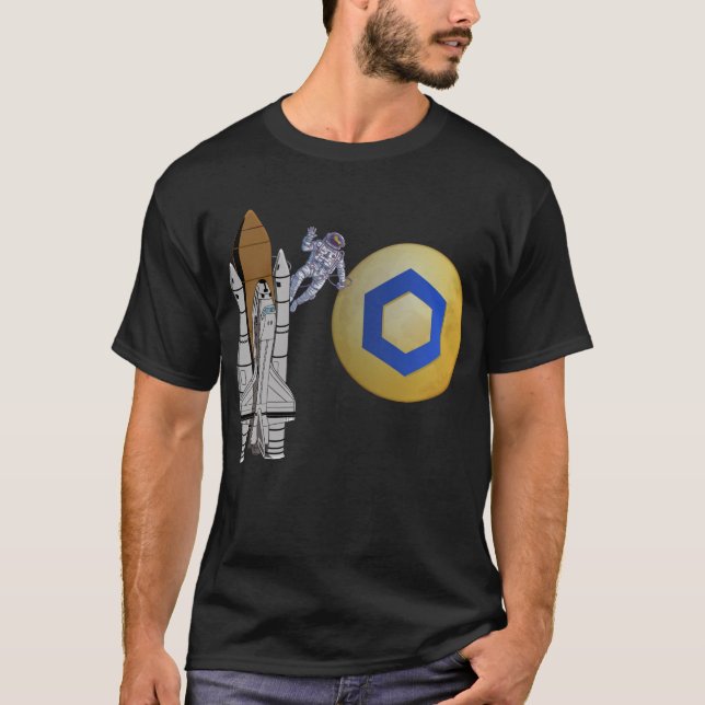 T-shirt Astronaute du lien de chiffrement de Chainlink (Devant)