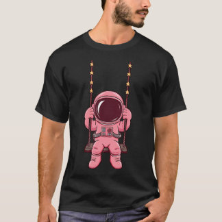 T-shirt Astronaute Rose En Pleine Neige - Astronaute Mélan