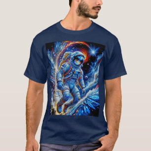 T-shirt Astronaute rouge, blanc et bleu
