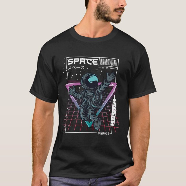 T-shirt Astronaute spatiale Synthwave Cyberpunk Vapo esthé (Devant)