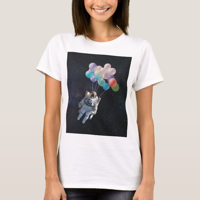 T-shirt Astronaute Stars & Space Colorful Balloons (Devant)