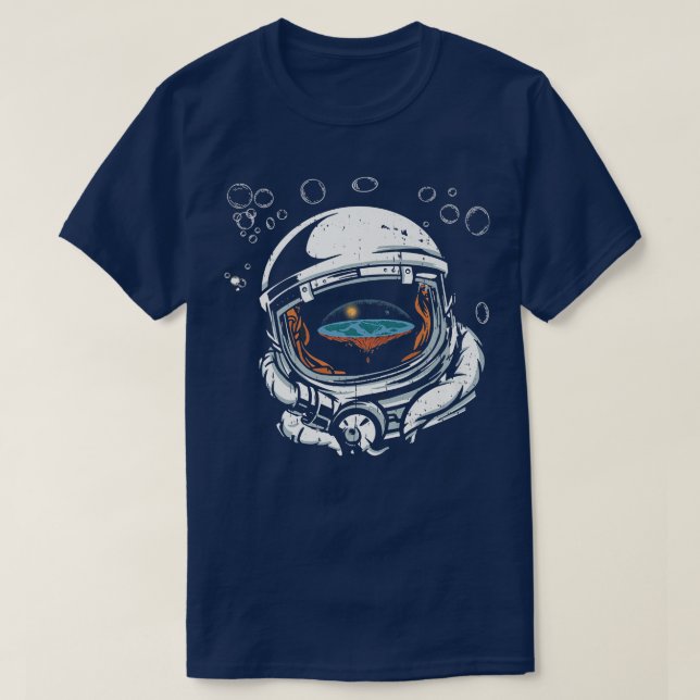 T-shirt Astronautes Drôle Avec Bulles D'Air Conspiration P (Design devant)