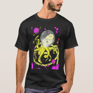 T-shirt Astronautes géants de la pieuvre Vintages du calma