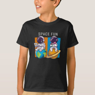 T-shirt astronautes s'amuser, illustration