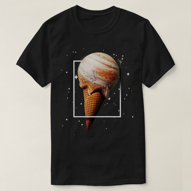 T-shirt Astronome Jupiter Ice Cream Cone Planet Astronome (Design devant)