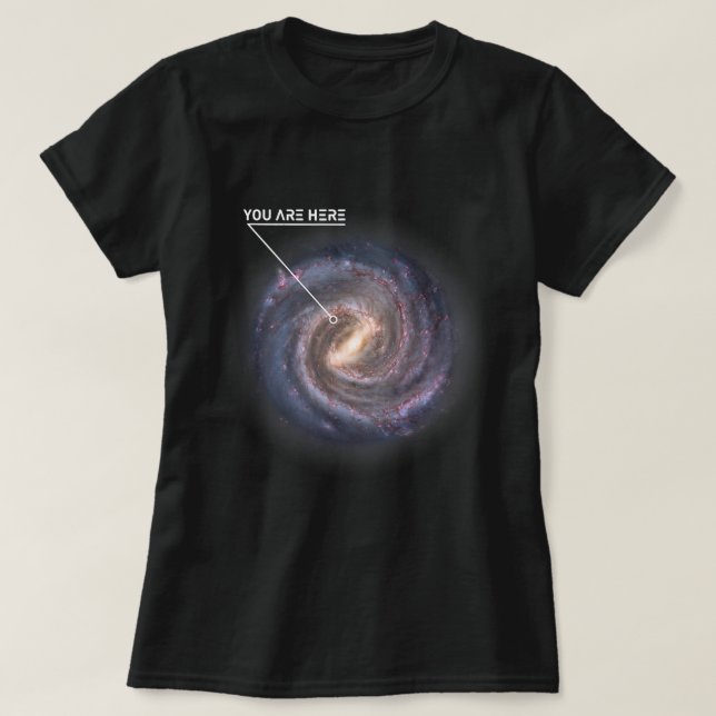 T-shirt Astronomie Louveur Vous Êtes Ici Galaxie Lait Astr (Design devant)