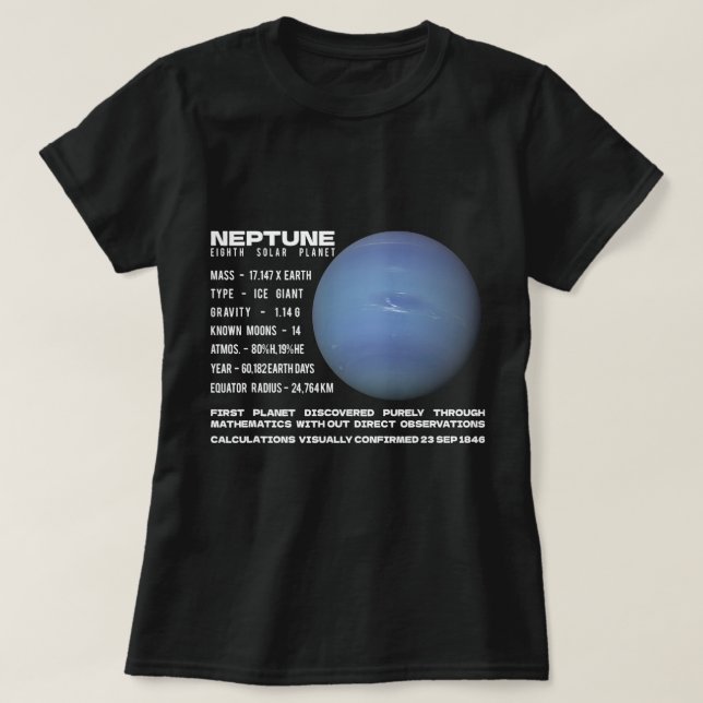 T-shirt Astronomie Lover Neptune Planet Faits Espace Explo (Design devant)