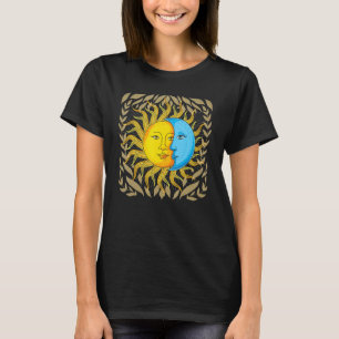 T-shirt Astronomie Univers Boho Soleil Lune Corps Céleste