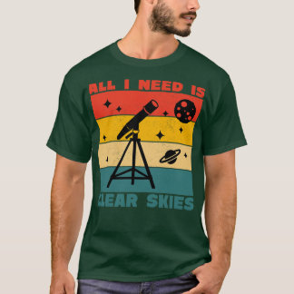 T-shirt Astrophotographie Télescope Ciel clair