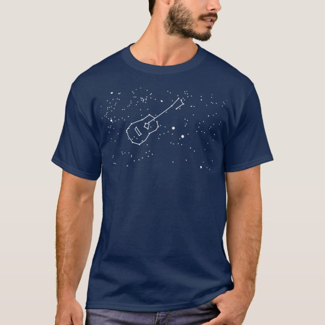 T-shirt astrophysique musicien de la constellation spatial (Devant)