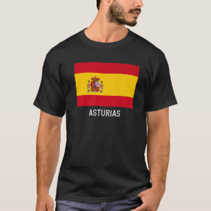 T-shirt Asturies Espagne Drapeau Emblème Escudo Bandera C
