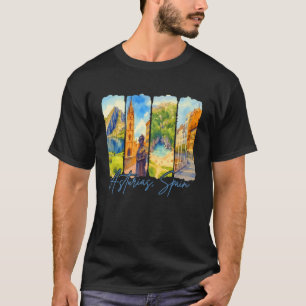T-shirt Asturies Espagne Voyage Déplacement Coup de Pincea