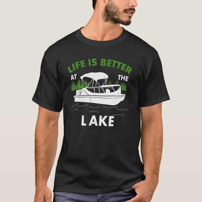 T-shirt At The Lake  Pontoon Boat (Devant)