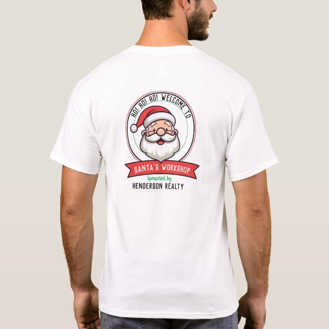 T-shirt Atelier de père Noël Petit Helper Elf Personnalisé (Dos)