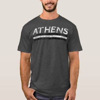 T-shirt Athens Georgia Retro Vintage Weathered Stripe Thro
