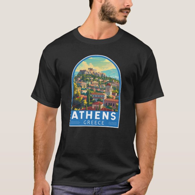 T-shirt Athens Grèce Travel Art Vintage (Devant)