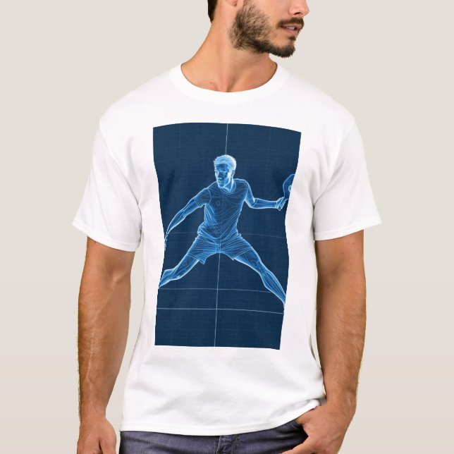 T-shirt Athlete Digital Illustration Blueprint (Devant)