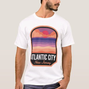T-shirt Atlantic City Beach NJ Retro Sunset