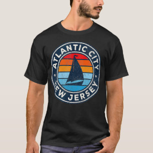T-shirt Atlantic City New Jersey NJ Voiliboat Vintage Rétr