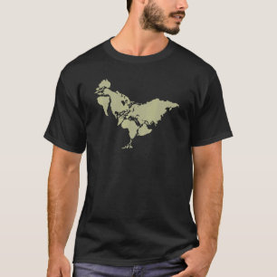 T-shirt Atlas de poulet Géographie Monde