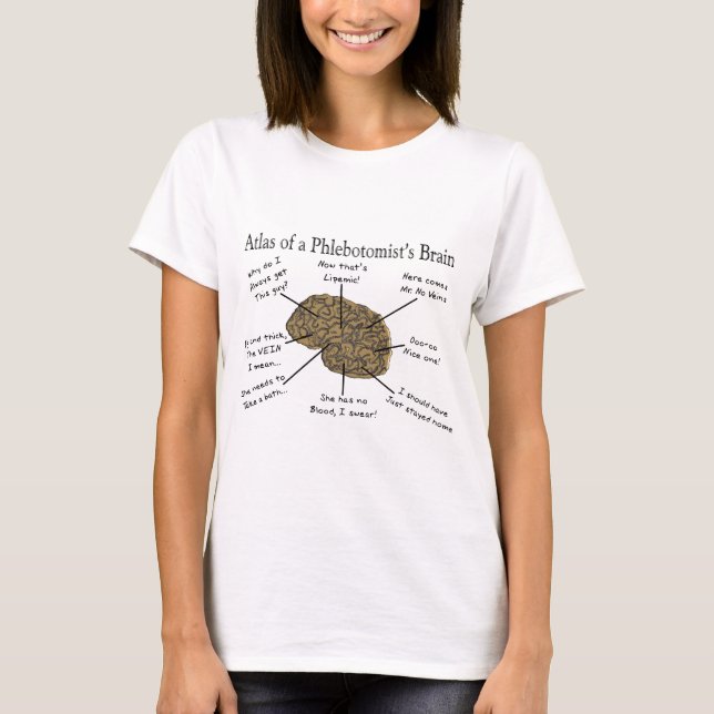 T-shirt Atlas du cerveau d'un Phlebotomist (Devant)