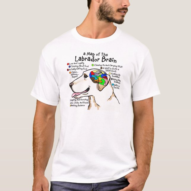 T-shirt Atlas jaune de cerveau de Labrador (Devant)