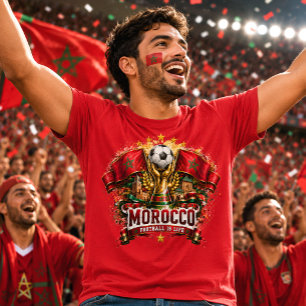 T-shirt Atlas Lions Football Maroc Fan de Football Marocai