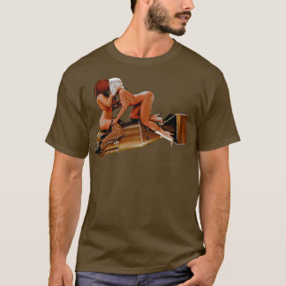 T-shirt Atom Bomb Pin Up Girls Kissing On a Nuke