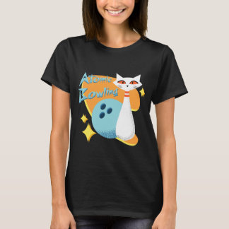 T-shirt Atomic Cat in Mid-Century Modern Bowling Design