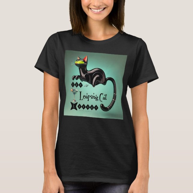 T-shirt Atomique Futuriste Le Leaping Cat Lounge (Devant)