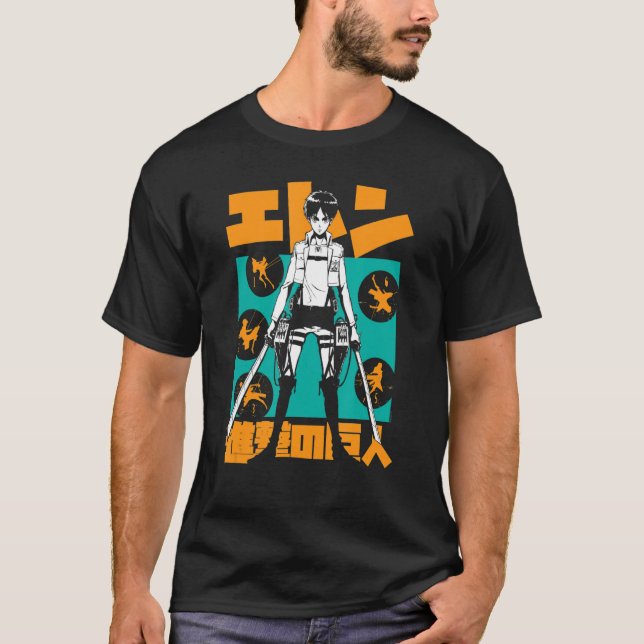 T-shirt Attaque contre l'explosion de Titan Eren Kanji (Devant)