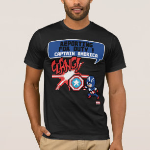 T-shirt Attaque de Captain America 8Bits - À vos ordres !