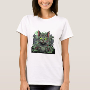 T-shirt Attaque de chat Zombie - Femme de chat Halloween D