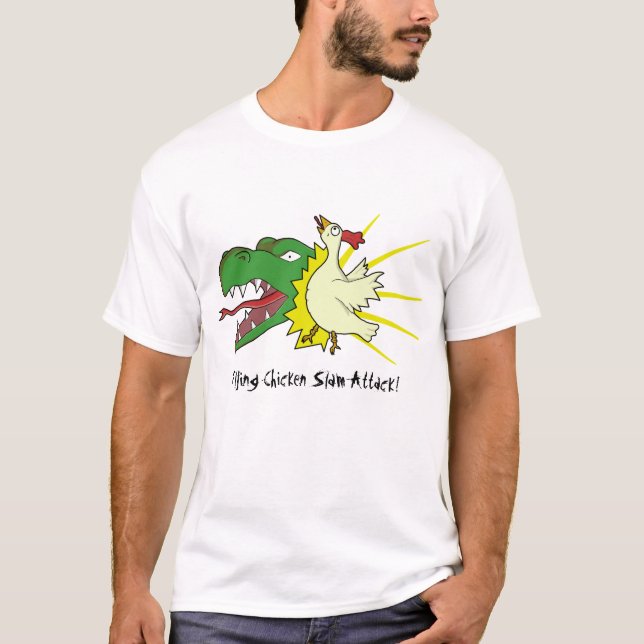 T-shirt Attaque de claquement de poulet de vol ! (Devant)