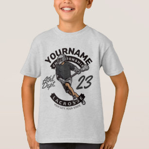 T-shirt Attaque de l'équipe sportive du joueur de crosse p