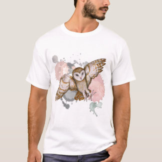 T-shirt Attaquer l'aquarelle du hibou-grange