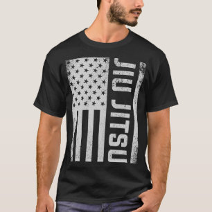 T-shirt Attaquer le drapeau américain de Jiu Jitsu de